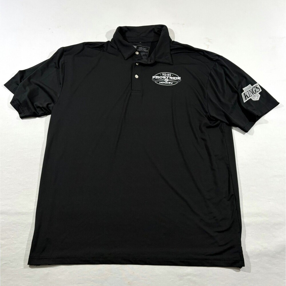 Violent Gentlemen Los Angeles Kings Black Hockey STAFF Polo Shirt Top Mens Sz L